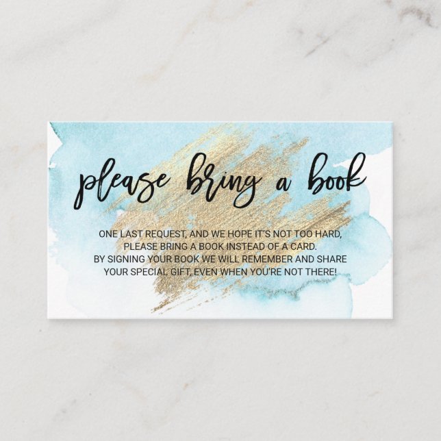 Vattenskärtad turkos För med sig en Bok-babyskal Tilläggskort (Framsida)