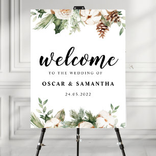 Vattenskärtaren Winter Grönt Gräs Träd & White Flo Poster