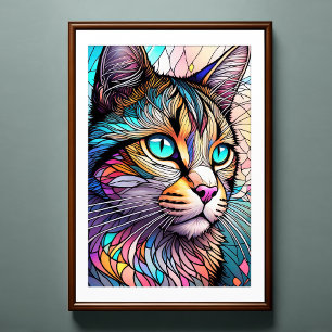 Vattenskärtat glas, Stil Cat 2:3 Poster