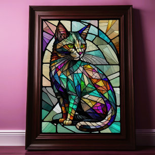 Vattenskärtat glas, Stil Cat 2:3 Poster