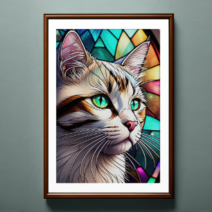 Vattenskärtat glas, Stil Cat 2:3 Poster