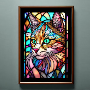 Vattenskärtat glas, Stil Cat 2:3 Poster