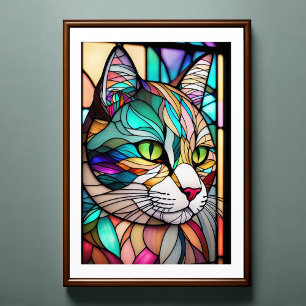 Vattenskärtat glas, Stil Cat 2:3 Poster