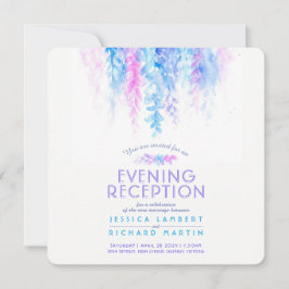 Vattenskärtblått mottagning av vindruvsblått fält inbjudningar