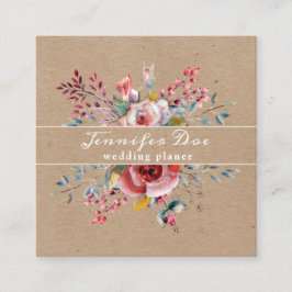 Vattenskärtblommor, Affärskort av  Fyrkantigt Visitkort