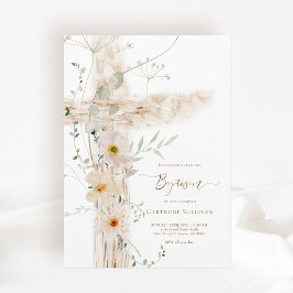 Vattenskärtblommor Heliga Kor Baptism Inbjudningar