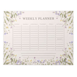 Vattenskärtblommor veckovis planerare anteckningsblock