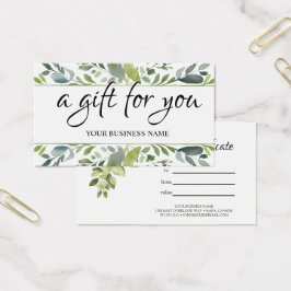 Vattenskärtcertifikat för Grönt av flytande färg Visitkort