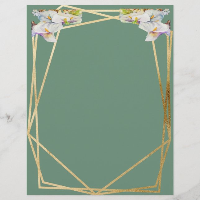 Vattenskärtda träd-vita anrop brevhuvud (Framsida)