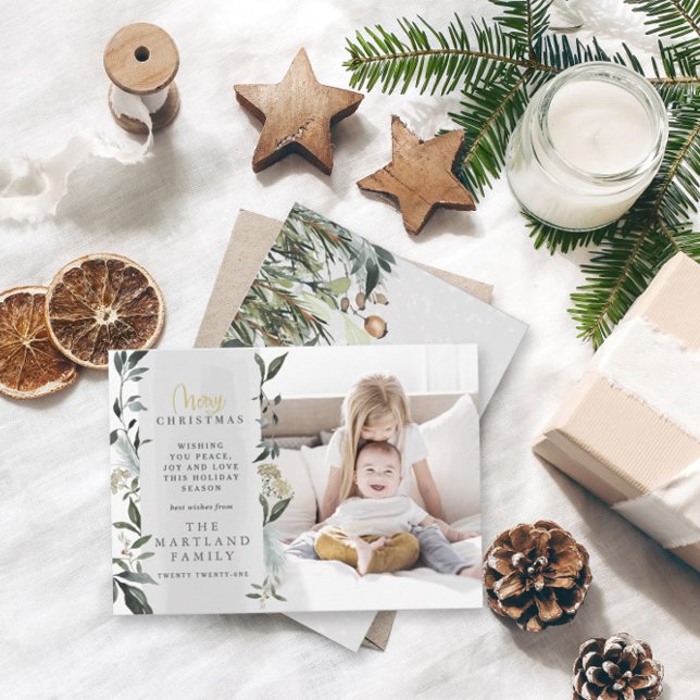 Vattenskärtfoto i julklapp modern julkort (Skapare uppladdad)
