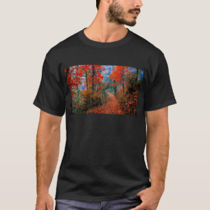 Vattenskärtgåvor för målade skoghösten tee shirt