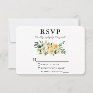 VattenskärtGult Vit Blommigt Elegant OSA Kort