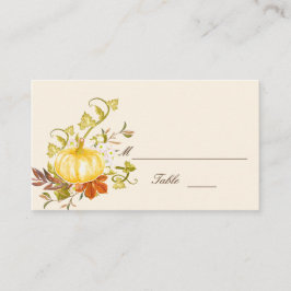 Vattenskärthöstpumpa och Löv Bröllop Flat Placeringskort