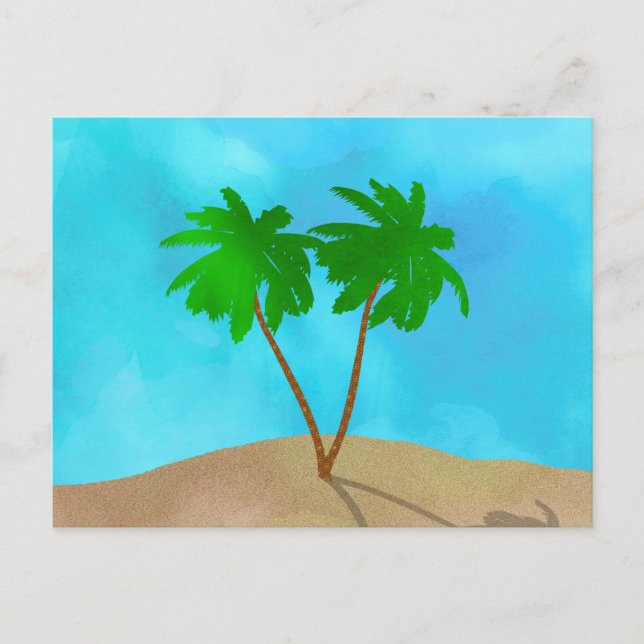 Vattenskärtkort för Beach Scene Collage Handflatan Vykort (Framsida)