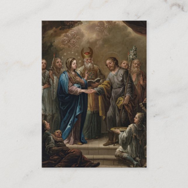 Vattenskärtkort för Blåa blommor Bröllop Prayer Ca Placeringskort (Framsida)