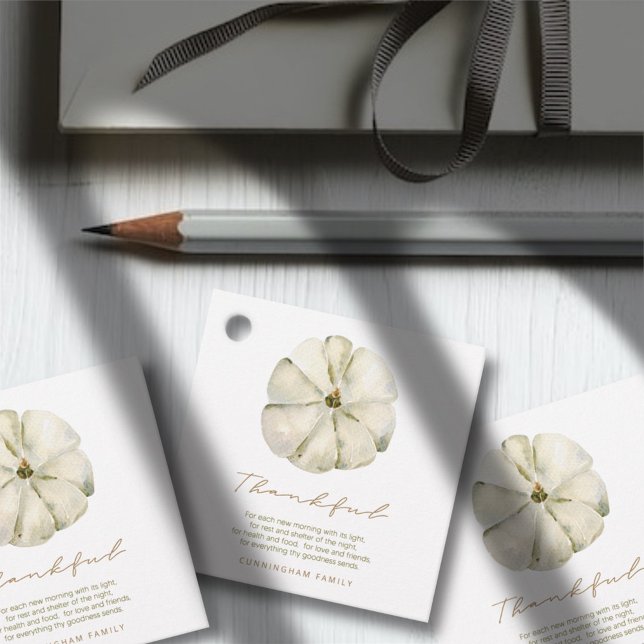 Vattenskärtlig Thanksgiving för höstpumpa Gåvor Etiketter (Skapare uppladdad)