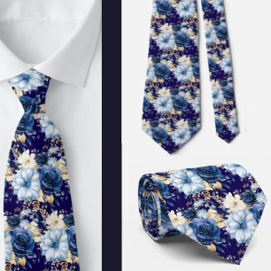 Vattenskärtningsblommor Bröllop vid marinblått Gul Slips