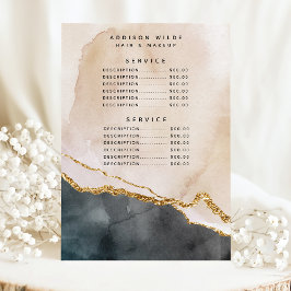 Vattenskärtningstjänst Rosa Black Guld Marble Serv Meny