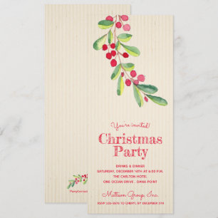 Vattenskärtor Berries och Löv Inbjudningskort jul