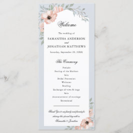 Vattenskärtpersika Blommigt Dusty Blue-Bröllopspro Program