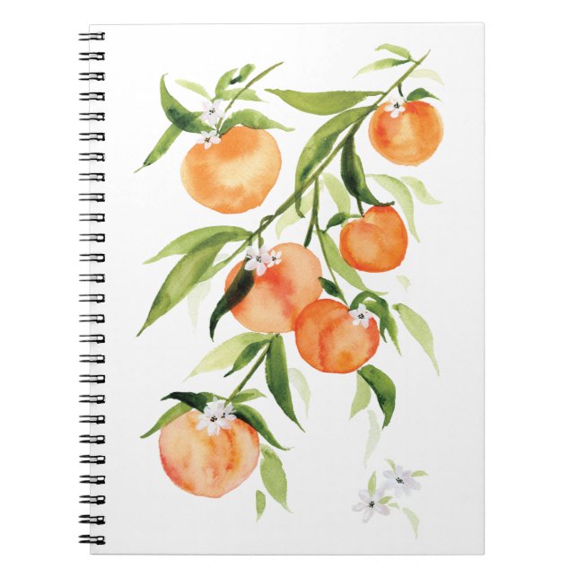 Vattenskärtpersika sommarfrukt Spiral bärbar dator Anteckningsbok (Framsidan)