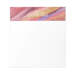 Vattenskärtsim, terracotta, vit brev anteckningsblock