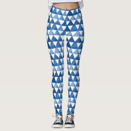 Vattenskärtskade med blå trianglar mönster leggings