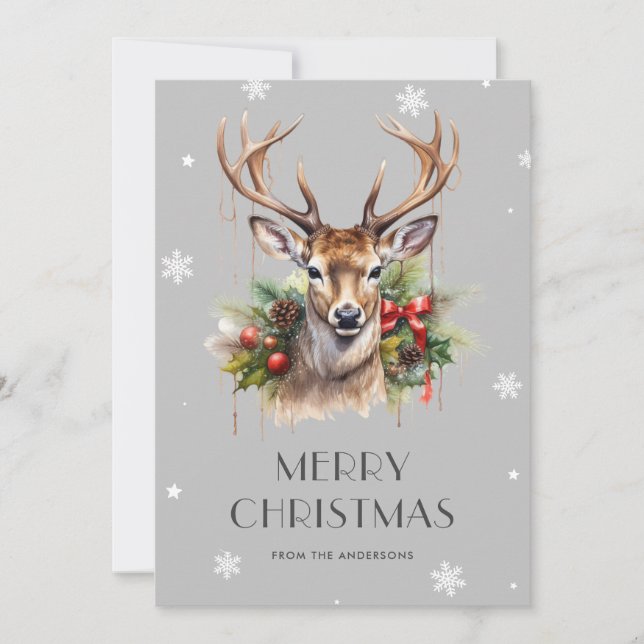 Vattenskärtskena Snowflake God jul Card Julkort (Framsida)