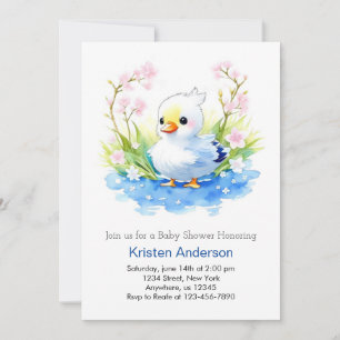 Vattenskärtskläder Blissful Duckling Blue Boy Baby Inbjudningar