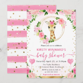 Vattenskärtskläder för Cute Jungle Giraffe Baby Sh Inbjudningar