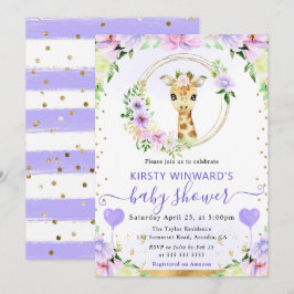 Vattenskärtskläder för Cute Jungle Giraffe Baby Sh Inbjudningar