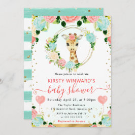 Vattenskärtskläder för Cute Jungle Giraffe Baby Sh Inbjudningar