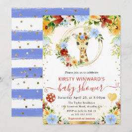 Vattenskärtskläder för Cute Jungle Giraffe Baby Sh Inbjudningar