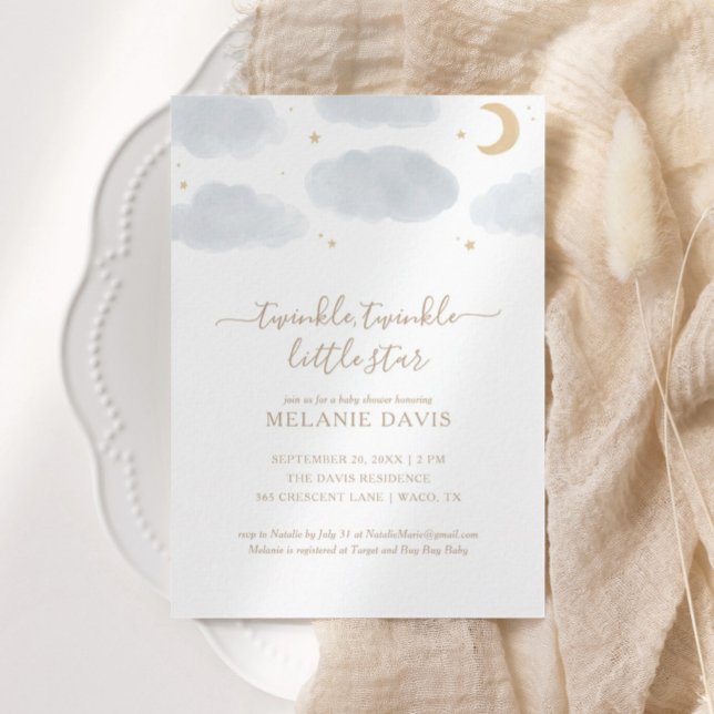 Vattenskärtskläder för Lilla stjärna med Lilla stj Inbjudningar (Skapare uppladdad)