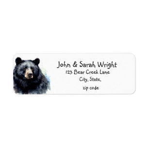 Vattenskärtskläder (Svart Bear Family Animal Adres Returadress Etikett
