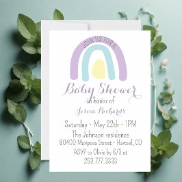 Vattenskärtsklilax för regnbåge, babyskor inbjudningar