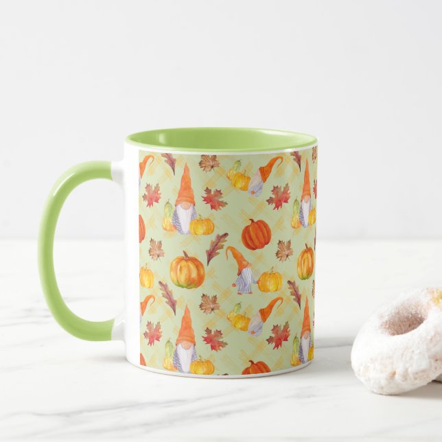 Vattenskärtsknav, pumpa och Löv-kombination Mugg (Med munk)