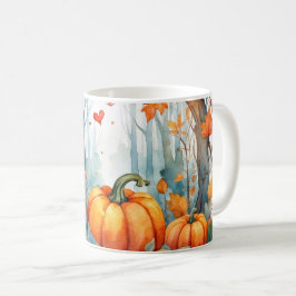 Vattenskärtskog, höstpumpa löv kaffemugg