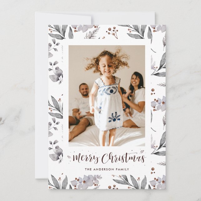 Vattenskärtskorgsfoto God jul Julkort (Framsida)