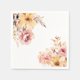 Vattenskärtskort för rosa, babydusch pappersservett