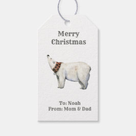 Vattenskärtskristmas polar med Gift-Märkre Presentetikett