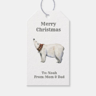 Vattenskärtskristmas polar med Gift-Märkre Presentetikett