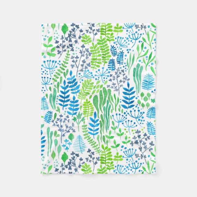 Vattenskärtskuddar för blommigt, vita fleecefilt (Framsidan)