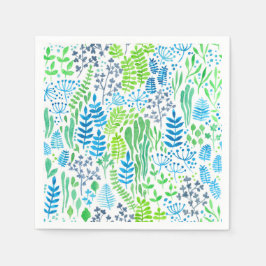 Vattenskärtskuddar för blommigt, vita pappersservett