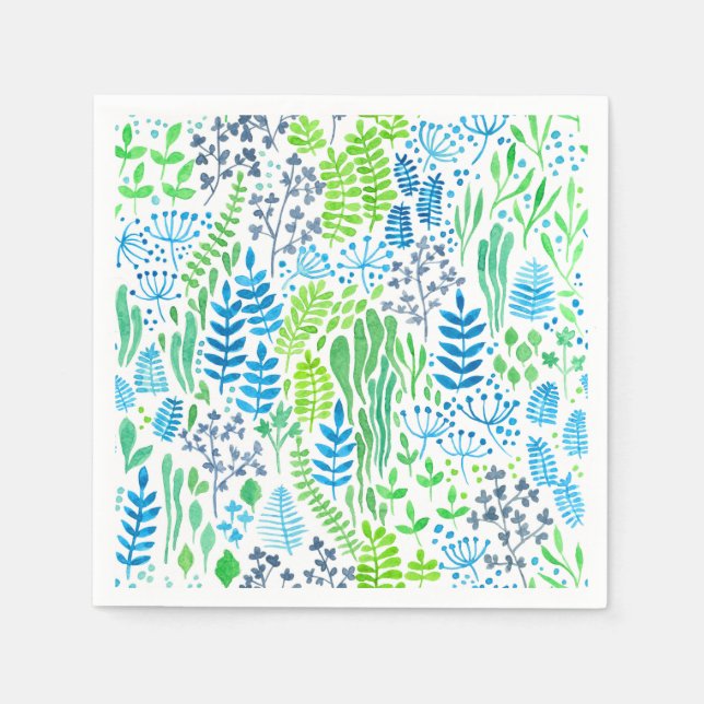 Vattenskärtskuddar för blommigt, vita pappersservett (Framsidan)