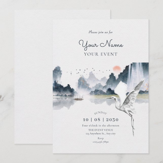 Vattenskärtskunskap Inbjudningar (Fram/baksida)