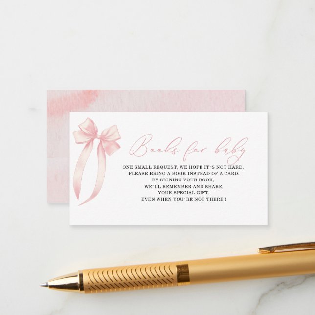 Vattenskärtskur för rosa av band för babydusch bok tilläggskort (Fram/Back In Situ)