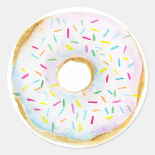 Vattenskärtskur för vit sprinkle Donut Baby Shower Runt Klistermärke