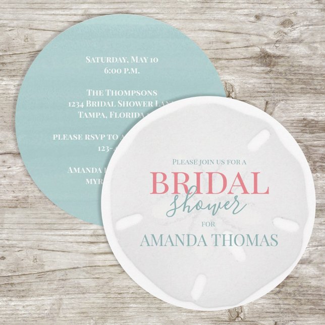 Vattenskärtturkos Seaside Sand Dollar Elegant I Inbjudningar (Skapare uppladdad)