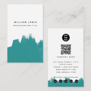 Vattenskärtturkos Teal QR Code Social Media Visitkort